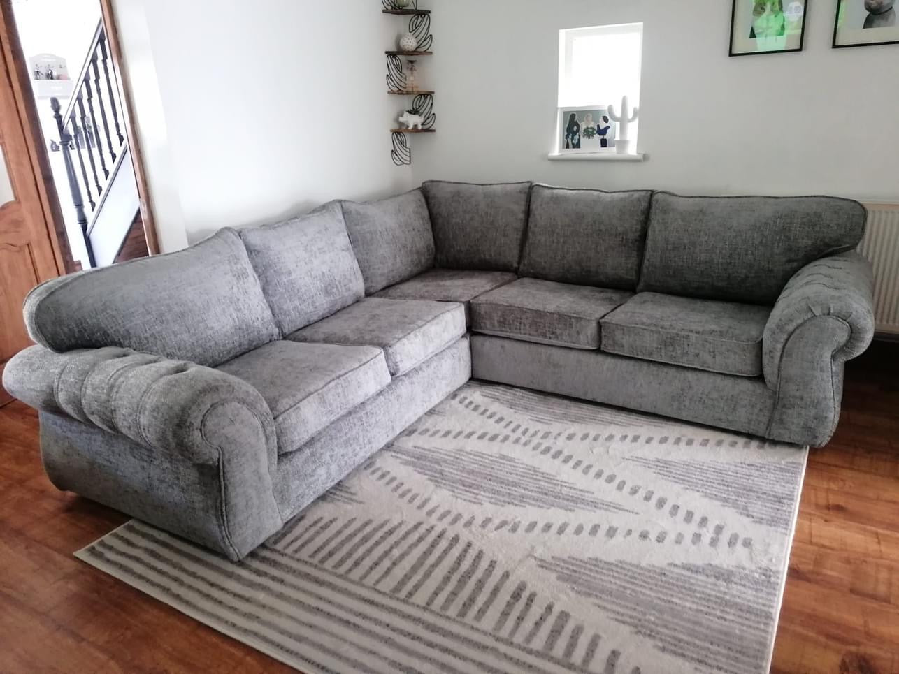 Verona Sofa Grey 2C2 Corner Fullback