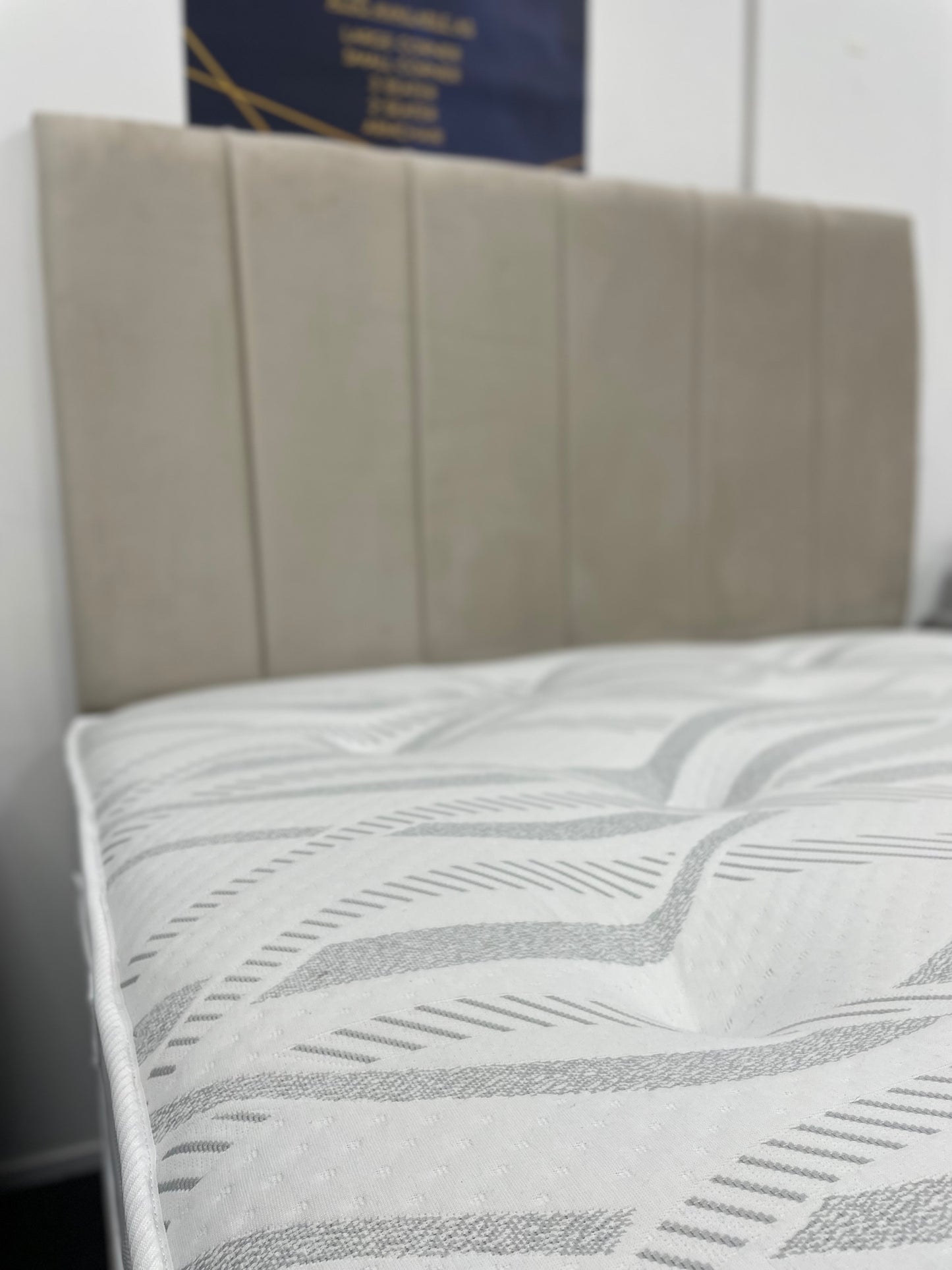 Ottoman Full Bed Set with 54” Headboard & 1000 Pocket Sprung Memory Foam Mattress