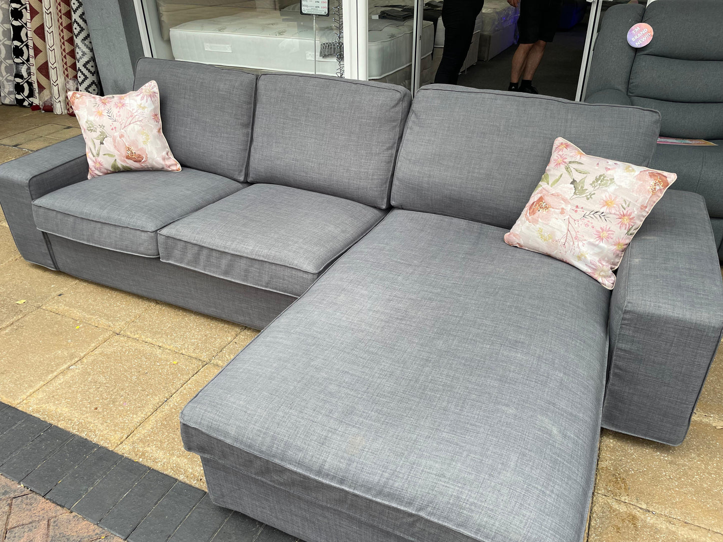Grey Corner Sofa #U1270