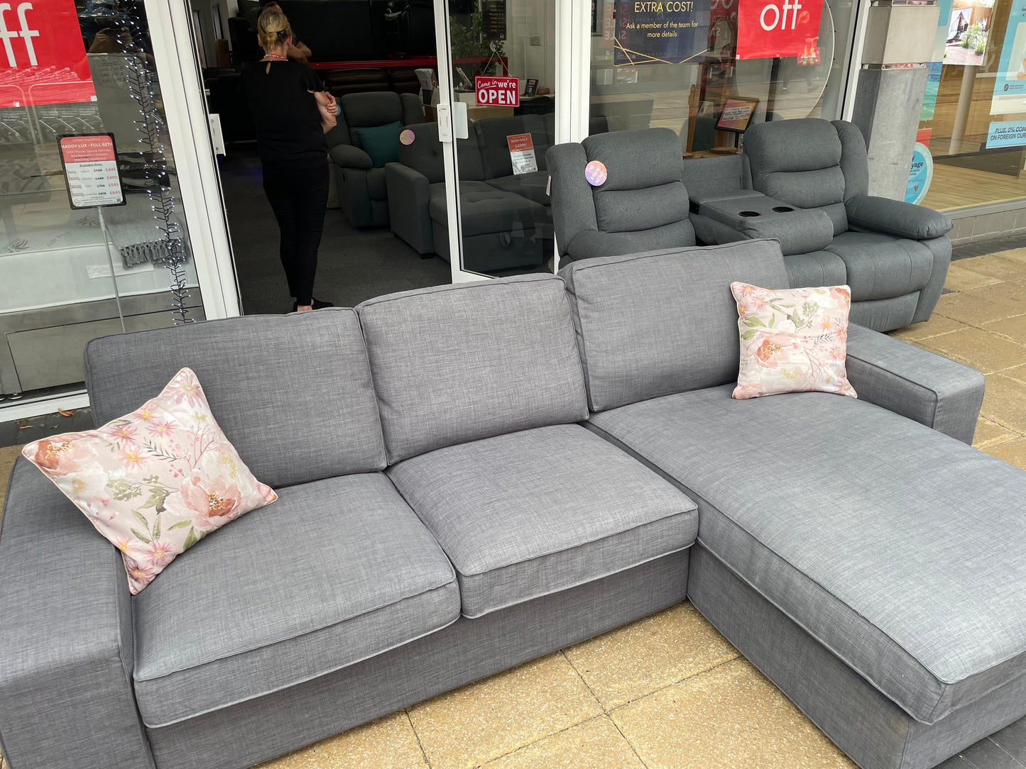 Grey Corner Sofa #U1270