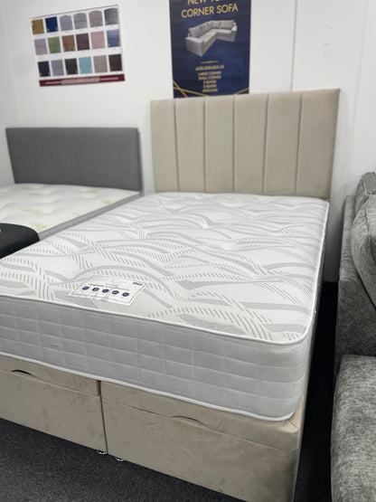 Ottoman Full Bed Set with 54” Headboard & 1000 Pocket Sprung Memory Foam Mattress