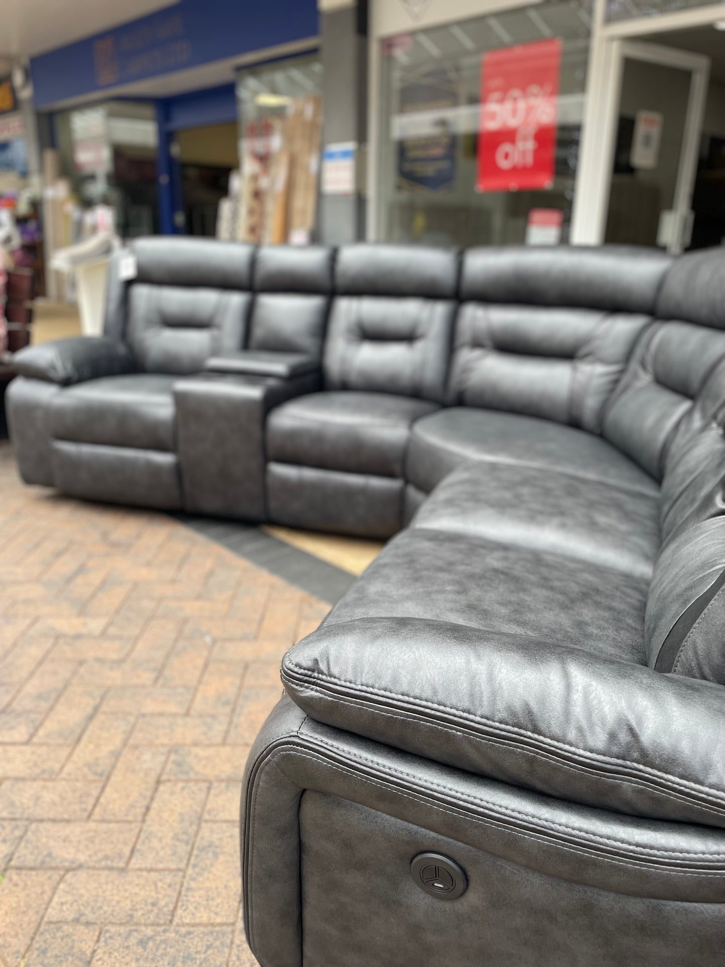 Onyx Power Recliner Corner Sofa with Centre Console