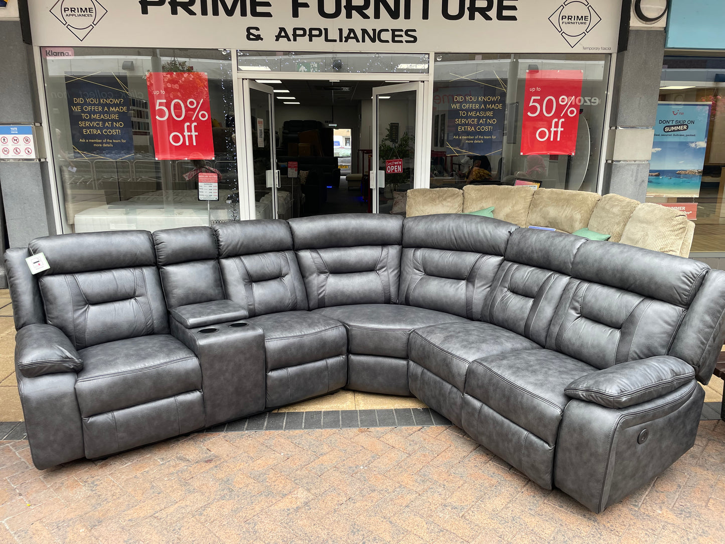 Onyx Power Recliner Corner Sofa with Centre Console